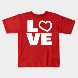 Love Heart Typography for Valentines Day Kids T-Shirt